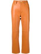Acne Studios 5 Pocket Leather Trousers - Brown
