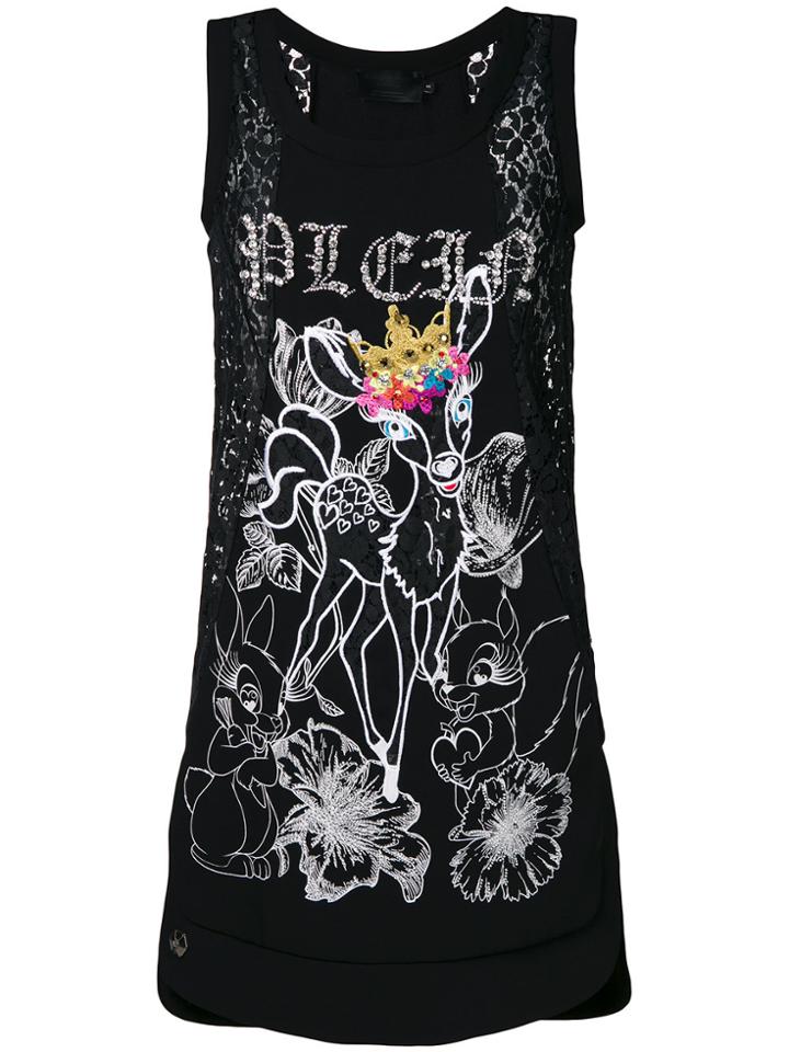 Philipp Plein Bambi Embellished Tank Top - Black