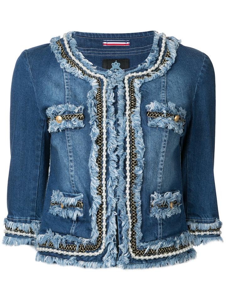 Guild Prime Cropped Denim Jacket, Women's, Size: 34, Blue, Cotton/polyurethane