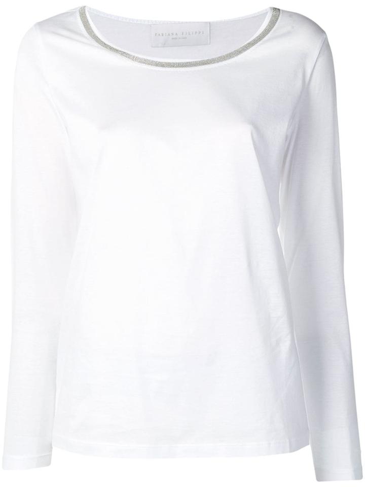 Fabiana Filippi Round Neck Jersey Top - White