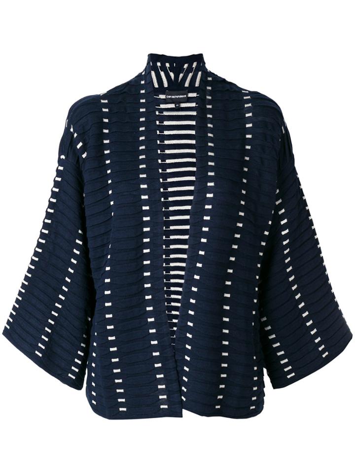 Emporio Armani Open Front Cardigan - Blue