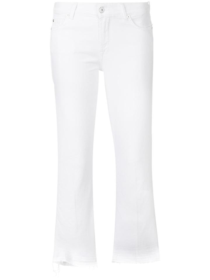 7 For All Mankind Cropped Frayed Jeans - White