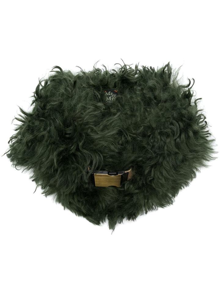 Mr & Mrs Italy Belted Fur Collar - Green