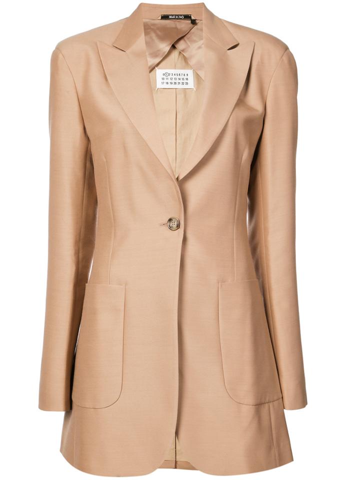 Maison Margiela Peaked Lapel Longline Blazer - Pink & Purple