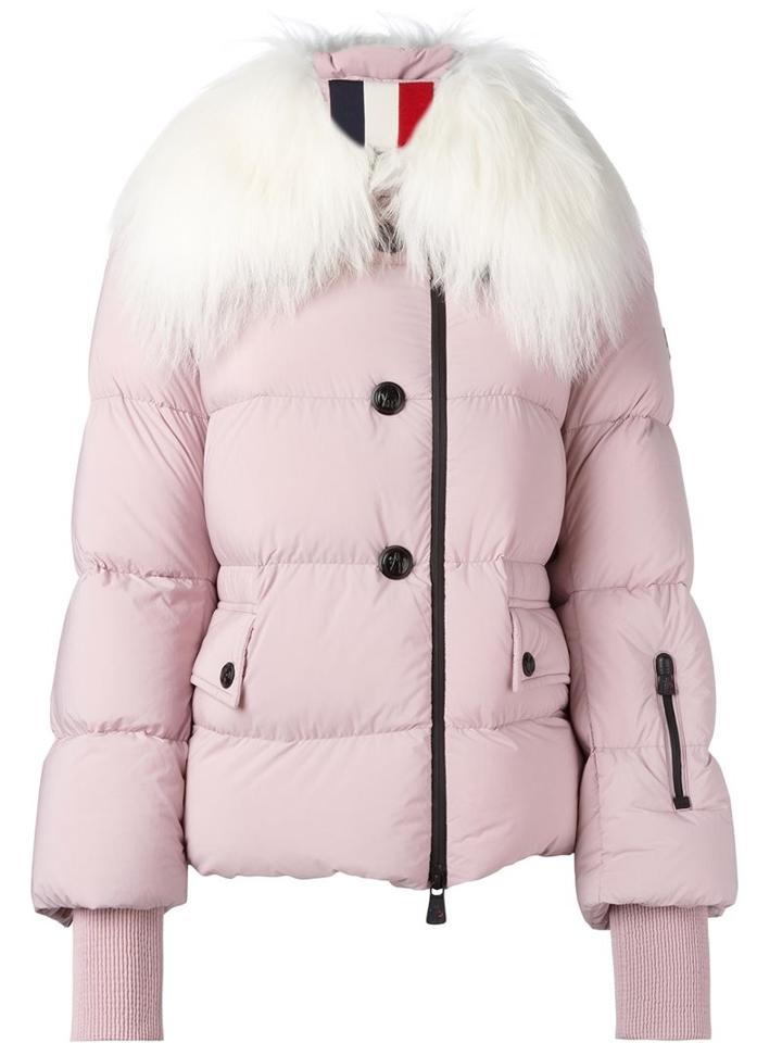 Moncler Grenoble Goat Fur Padded Short Coat, Women's, Size: 2, Pink/purple, Feather Down/goat Fur/sheep Skin/shearling/polyester