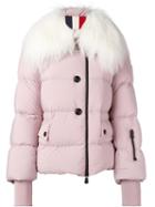 Moncler Grenoble Goat Fur Padded Short Coat, Women's, Size: 2, Pink/purple, Feather Down/goat Fur/sheep Skin/shearling/polyester