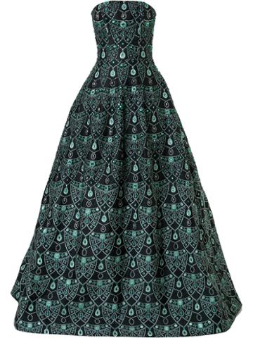 Isabel Sanchis - Bejewelled Ball Gown - Women - Silk/polyamide - 38, Black, Silk/polyamide