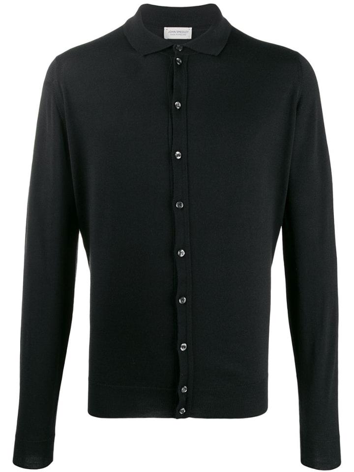 John Smedley Roston Wool Shirt - Black