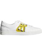 Burberry Logo Print Leather Sneakers - White