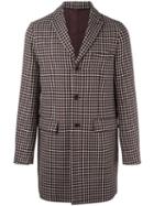 Aspesi Checked Coat, Men's, Size: Large, Pink/purple, Polyester/cupro/virgin Wool
