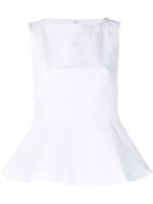 Marni Sleeveless Peplum Top, Women's, Size: 44, White, Linen/flax/spandex/elastane/viscose
