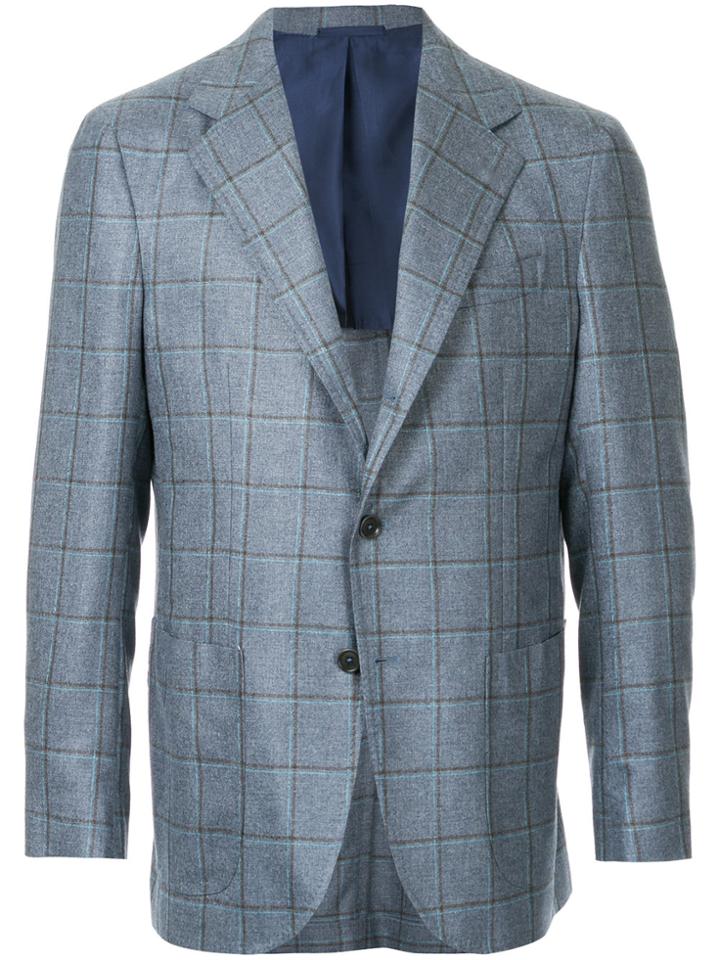 Errico Formicola Checked Blazer - Blue