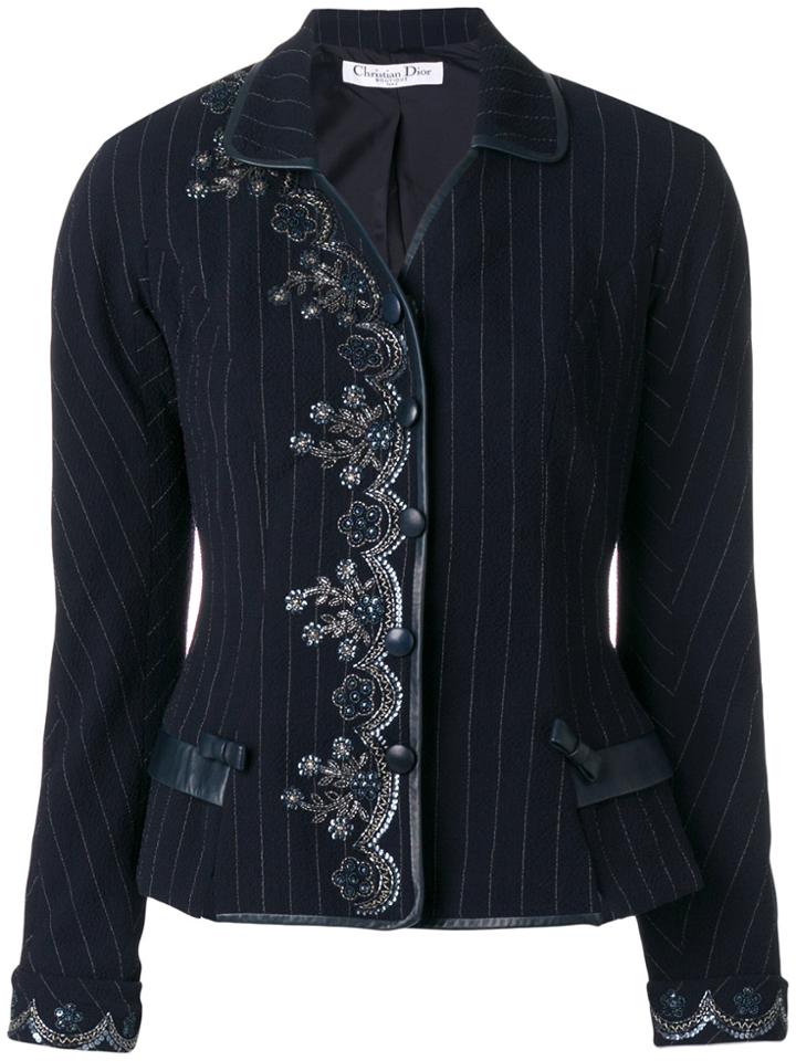 Christian Dior Vintage Embroidered Jacket - Blue