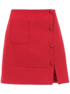 Egrey Panelled Skirt - Red