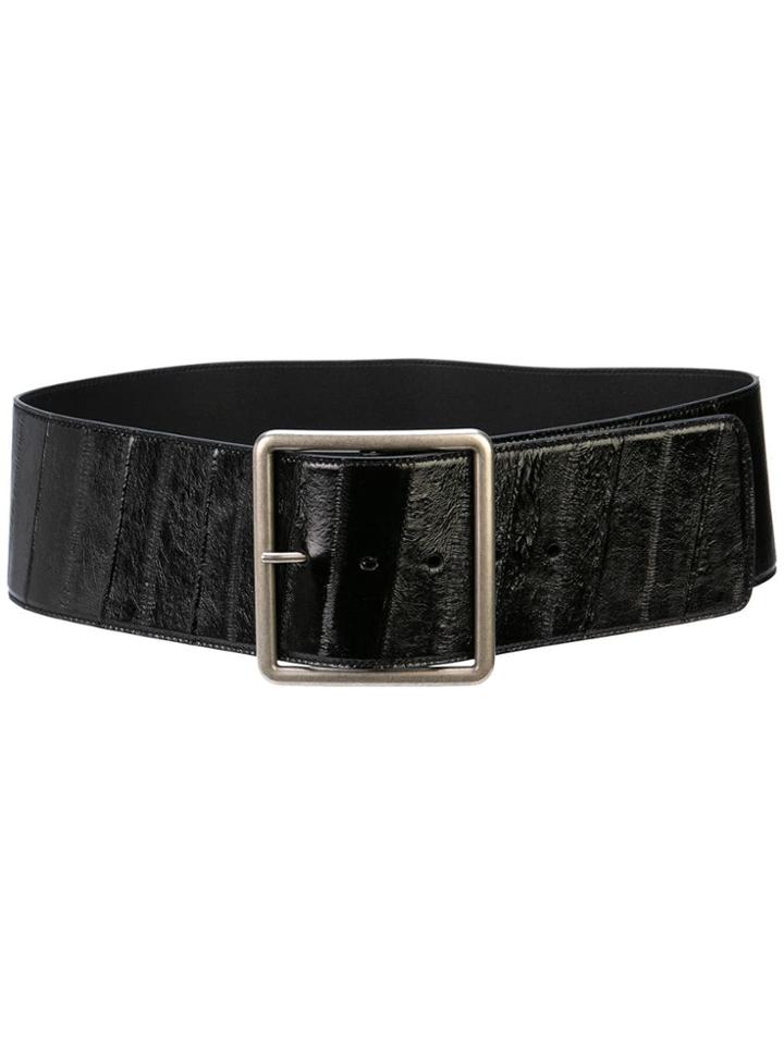 Saint Laurent Square Buckle Belt - Black