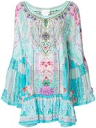 Camilla Embellished Garden Print Dress - Multicolour