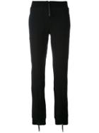 Paco Rabanne - Zip Detail Track Pants - Women - Silk/polyethylene/acetate - 38, Black, Silk/polyethylene/acetate