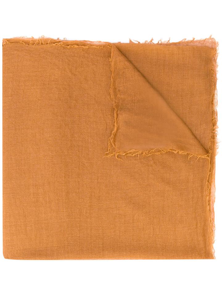 Rick Owens - Oversized Scarf - Men - Silk/cashmere - One Size, Yellow/orange, Silk/cashmere