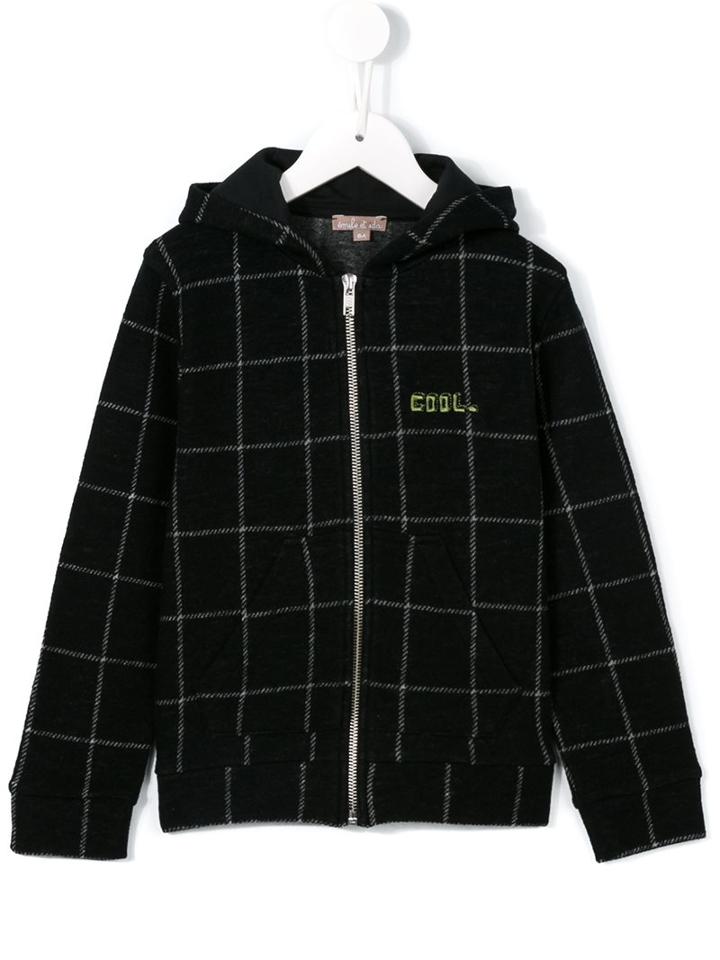 Emile Et Ida Checked Hoodie, Boy's, Size: 10 Yrs, Black