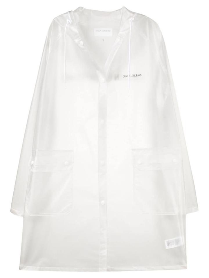 Calvin Klein Jeans Logo Print Raincoat - White