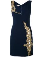 Antonio Berardi Embellished Fitted Dress, Women's, Size: 40, Blue, Rayon/spandex/elastane/silk