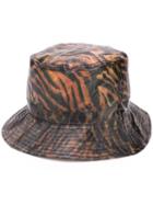 Ganni Tiger Print Hat - Neutrals
