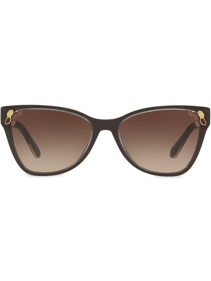 Bulgari Top Transparent Cat-eye Sunglasses - Brown