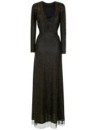À La Garçonne Lurex Gown - Black
