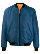 Les Hommes Urban Logo Patch Bomber Jacket - Blue