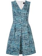 Paule Ka Geometric Print Flared Dress - Blue