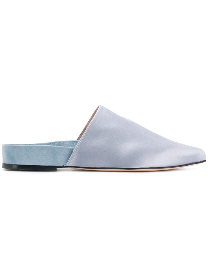 Stuart Weitzman Pointed Toe Mules - Blue