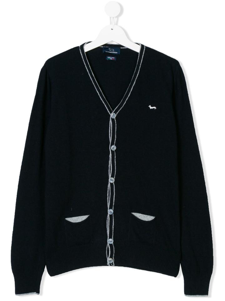 Harmont & Blaine Junior Logo Embroidered Cardigan - Blue