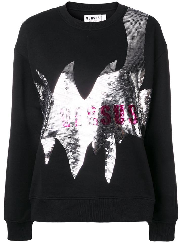 Versus Logo Sequin Sweatshirt - Black