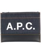 A.p.c. Logo Print Clutch - Blue