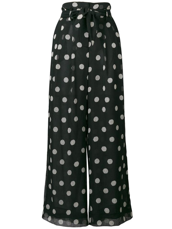 Nanushka Polka Dot Prnt Trousers - Black