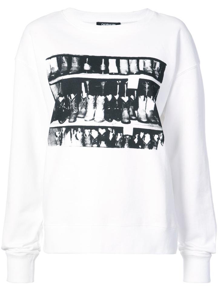 Calvin Klein 205w39nyc Cowboy Boots Sweatshirt - White