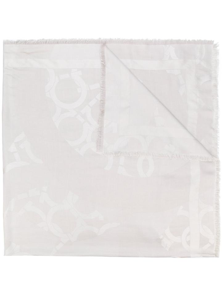 Salvatore Ferragamo Gancio Monogram Scarf - Grey