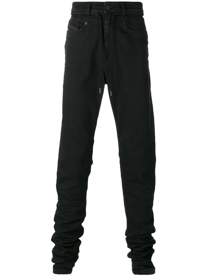 Diesel Black Gold Drawstring Slim-fit Jeans, Men's, Size: 31, Cotton/polyester/spandex/elastane