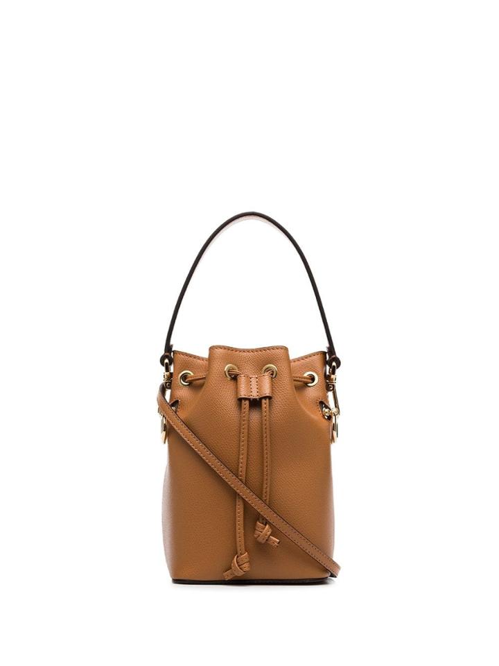Fendi Brown Mon Tresor Mini Leather Bucket Bag