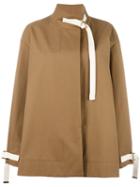 Marni Contrast Buckle Jacket, Women's, Size: 38, Brown, Cotton/silk