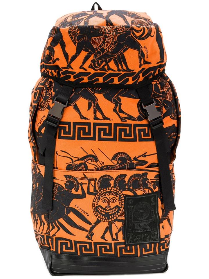 Ktz Big War Print Backpack - Orange