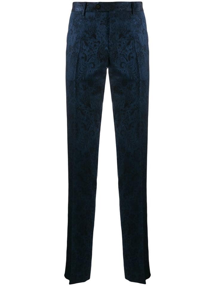 Etro Tailored Pattered Trousers - Blue