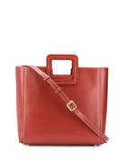 Staud Shirley Contrast Stitch Top Handltote - Orange