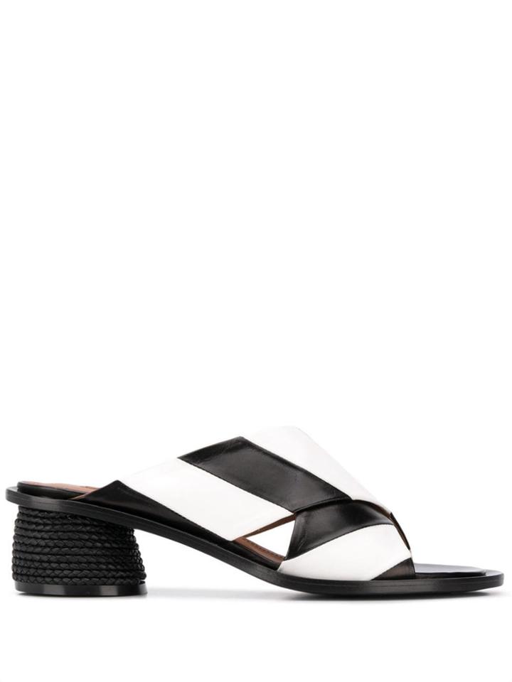 Sartore Striped Sandals - Black