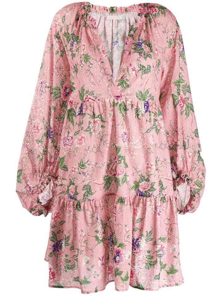 Anjuna Floral Smock Dress - Pink