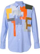 Junya Watanabe Comme Des Garçons Man Patchwork Shirt, Men's, Size: Large, Blue, Cotton/polyester/nylon