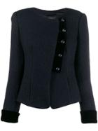 Emporio Armani Fitted Button-up Jacket - Blue