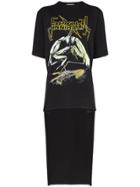 Christopher Kane Sexual Cannibalism Stepped-hem Cotton T-shirt - Black