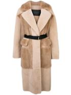Blancha - Oversized Coat - Women - Cotton/mink Fur/sheep Skin/shearling/viscose - 42, Nude/neutrals, Cotton/mink Fur/sheep Skin/shearling/viscose