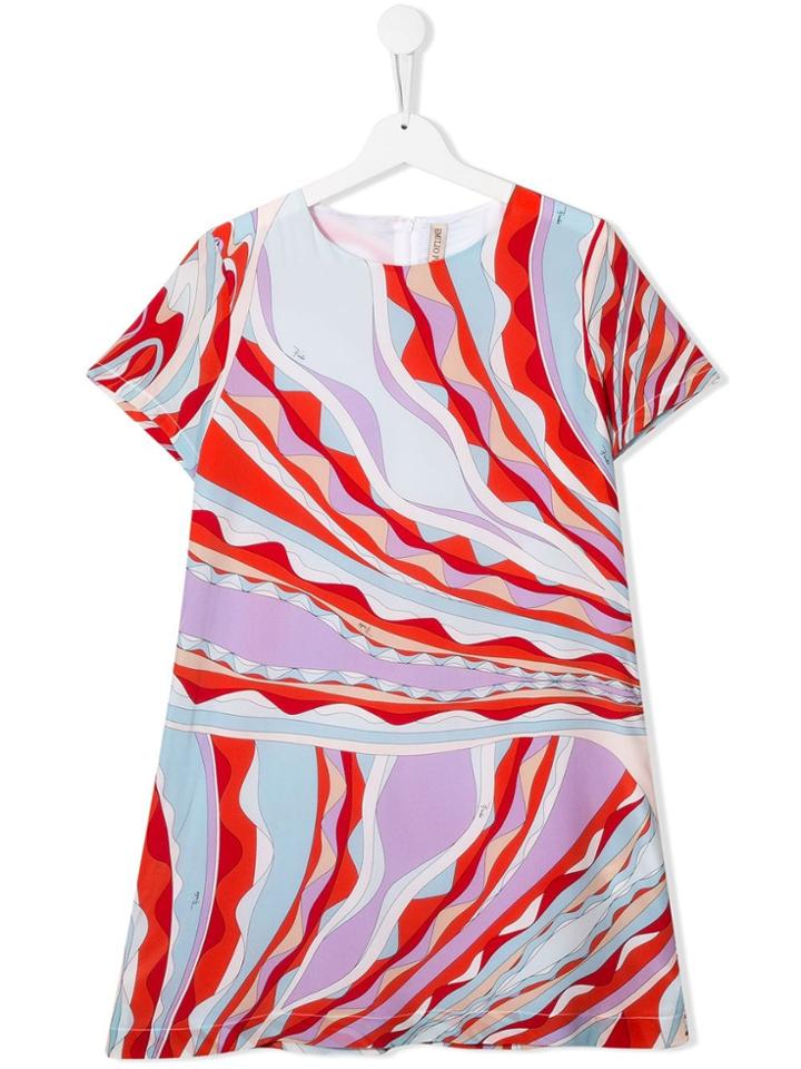 Emilio Pucci Junior Teen Abstract Print Dress - Red